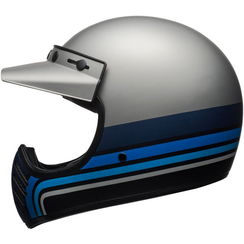 Bell Moto-3 Stripes Matte Silver / Black / Blue