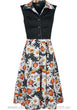 Florals Curved Hem Dress With Pockets