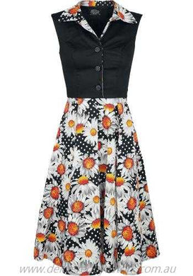 Florals Curved Hem Dress With Pockets