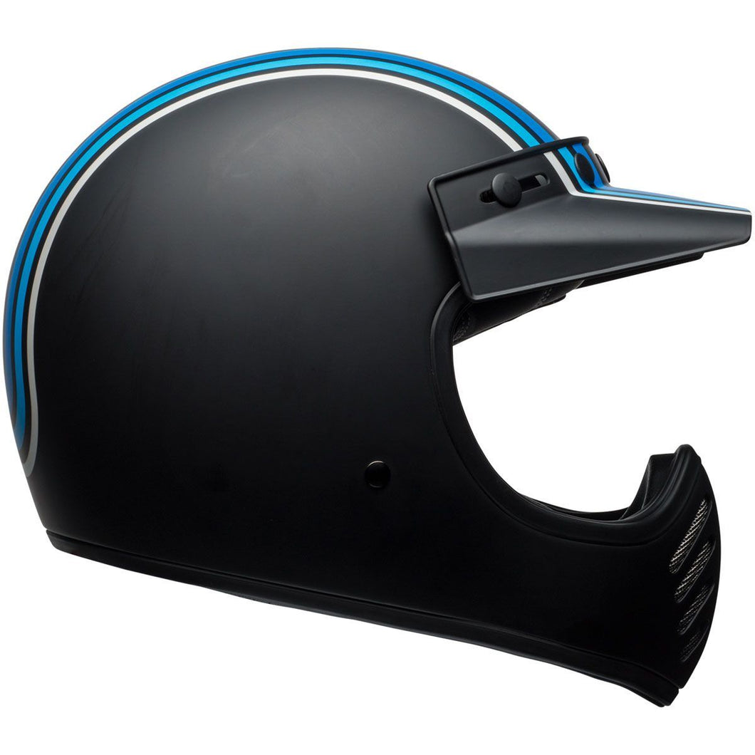 Bell Moto-3 Stripes Matte Silver / Black / Blue