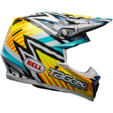 Bell Moto-9 MIPS Tagger Asymetric Gloss Yellow / Blue / White