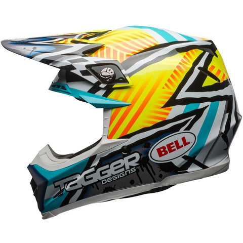 Bell Moto-9 MIPS Tagger Asymetric Gloss Yellow / Blue / White