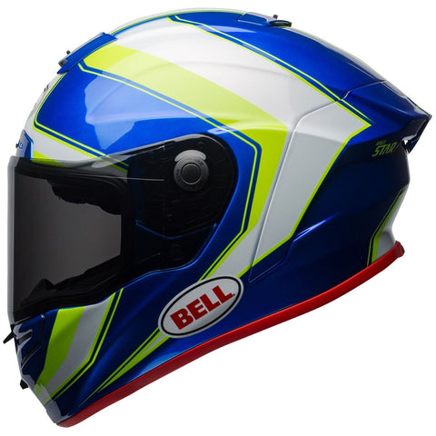 Bell Race Star Sector White / Hi-Viz Green / Blue